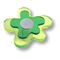 678VE Ручка кнопка детская, цветок зеленый